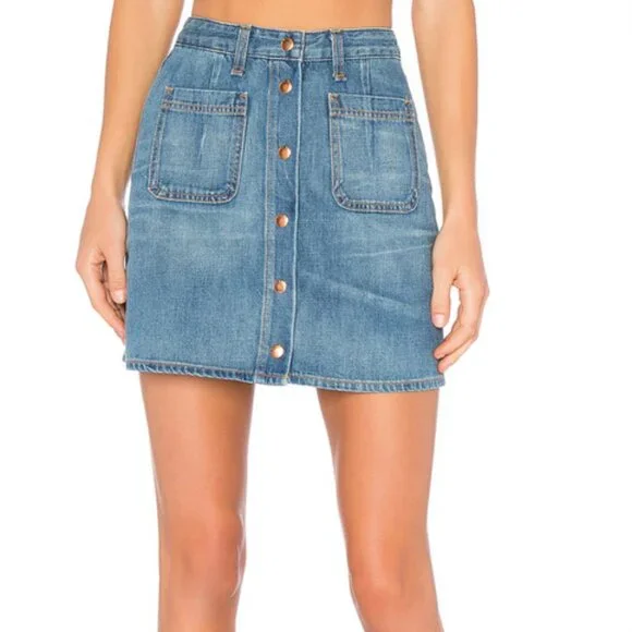 Never Worn Rag & Bone jean Santa Cruz Denim Mini Skirt Summer Festival Size 29 - Picture 10 of 11